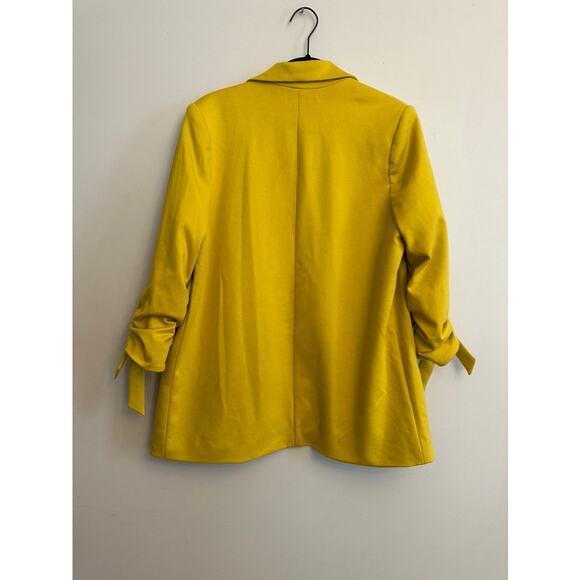 Jules & Leopold Mustard Yellow Blazer Tie Sleeve Women’s Medium - Picture 8 of 8